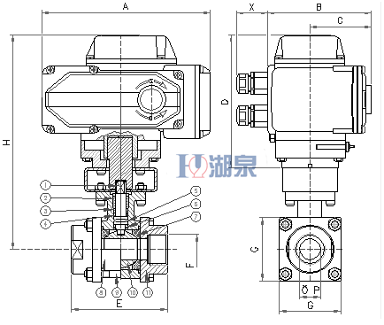 電動絲扣球閥Q911F-16P型號，圖片，原理