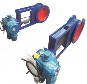 圓形電動調節插板閥DN300，國產電動插板